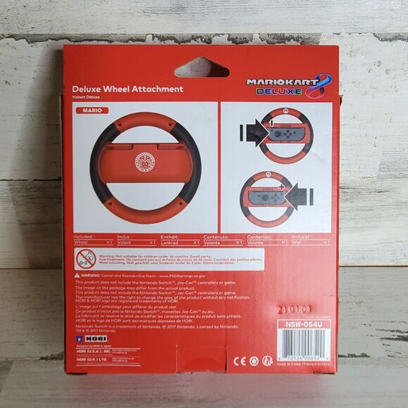 Mario Kart 8 Deluxe Red Mario Steering Wheel Attachment Nintendo Switch Joy-Con - Picture 3 of 6